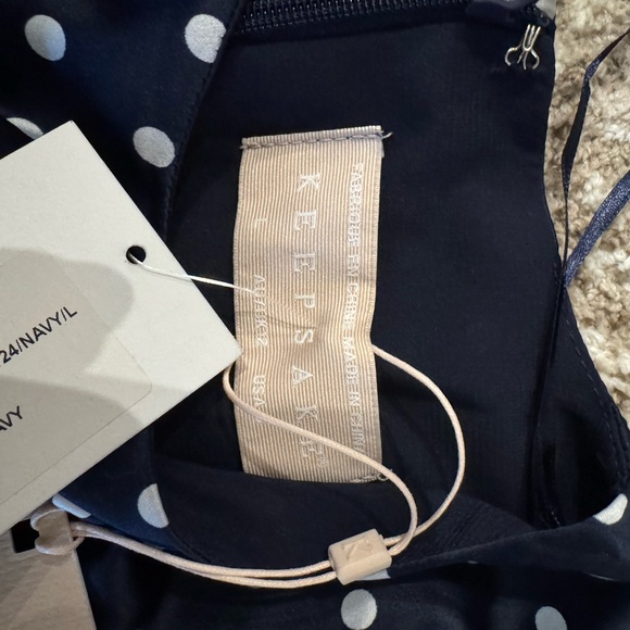 KEEPSAKE the Label Asymmetrical Navy Polka Dot Dress - Picture 5 of 5